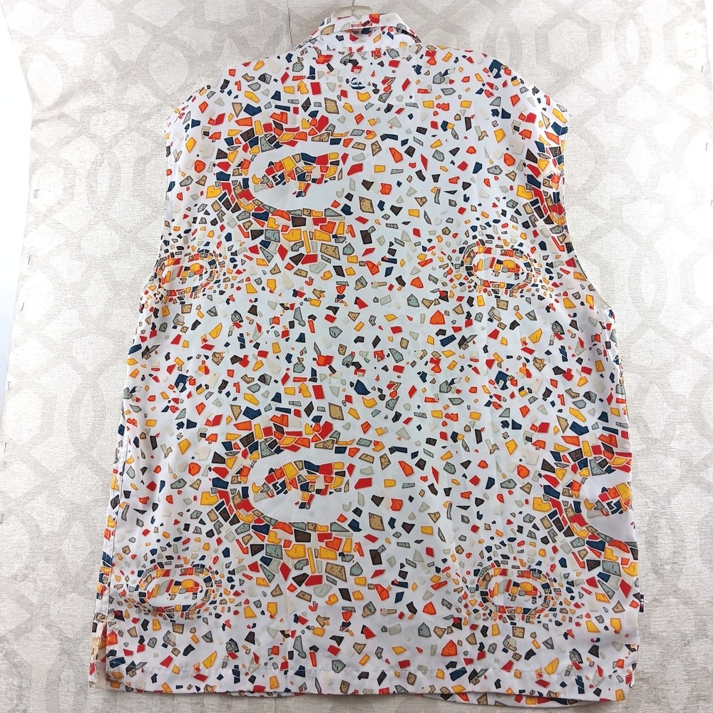 Ecko Unltd Sleeveless Button Up Women L Multicolor Geometric Streetwear Shirt - Picture 2 of 10